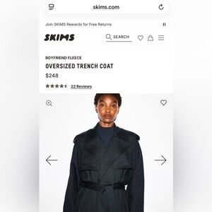 SKIMS Onyx Oversized Trench Coat